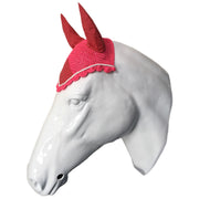 White Horse Equestrian Ear Bonnet Pink/White