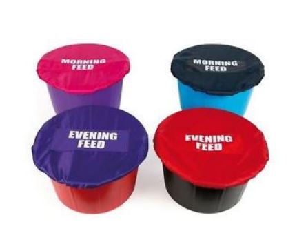 White Horse Equestrian Morning/Evening Feed Bucket Cover Yellow