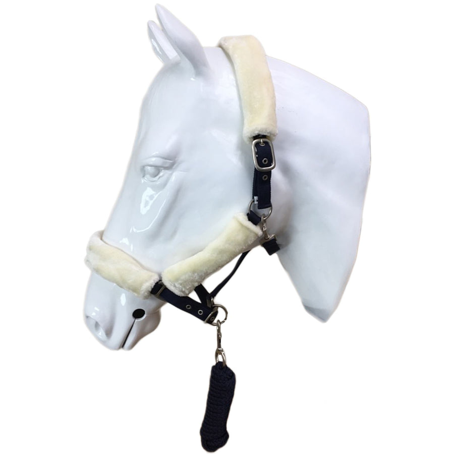 White Horse Equestrian Elegant Headcollar Navy