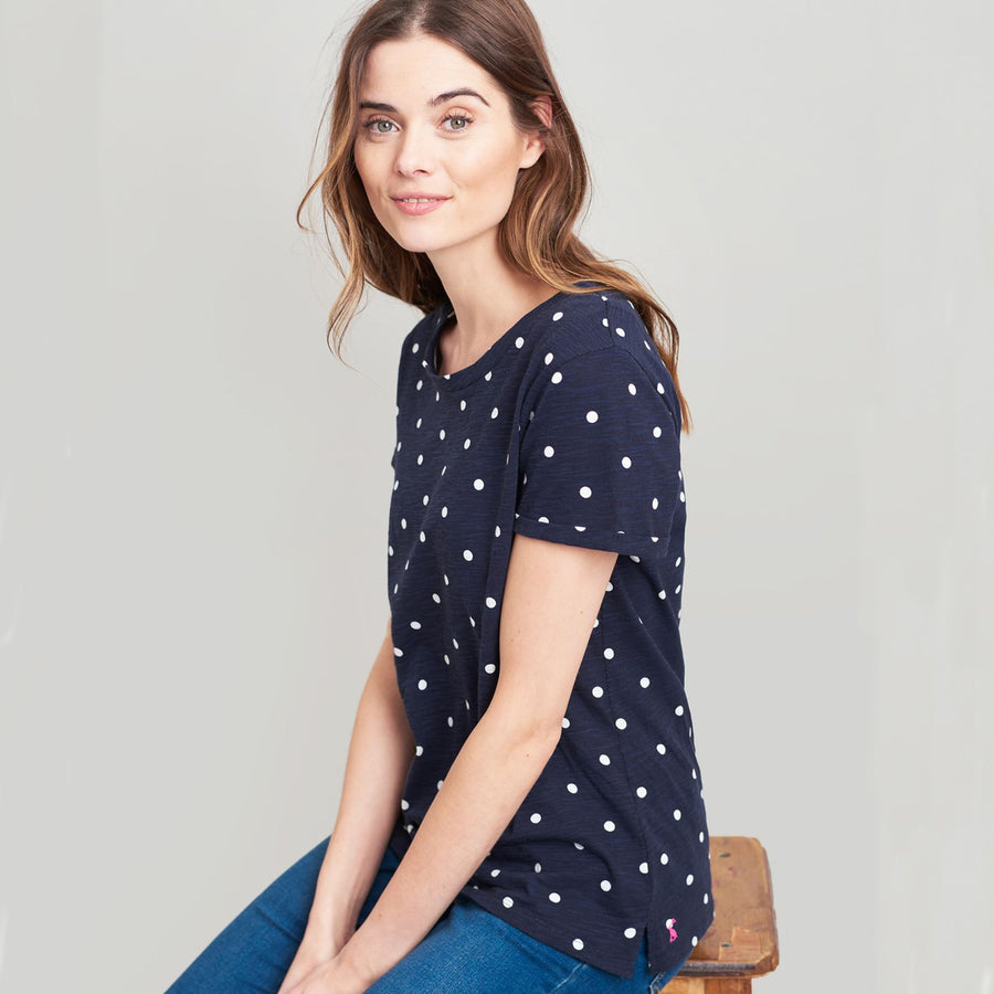 Joules Nessa Jersey Top French Navy Spot