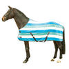 Hkm Cooler Blanket Fashion Stripes With Crossstrap Blankets Aqua Sky Blue Wool White