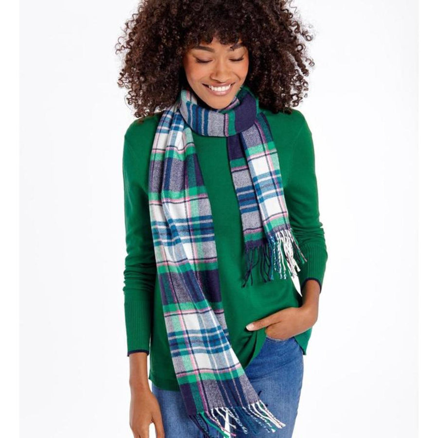 Joules Warm Handle Scarf French Navy Check