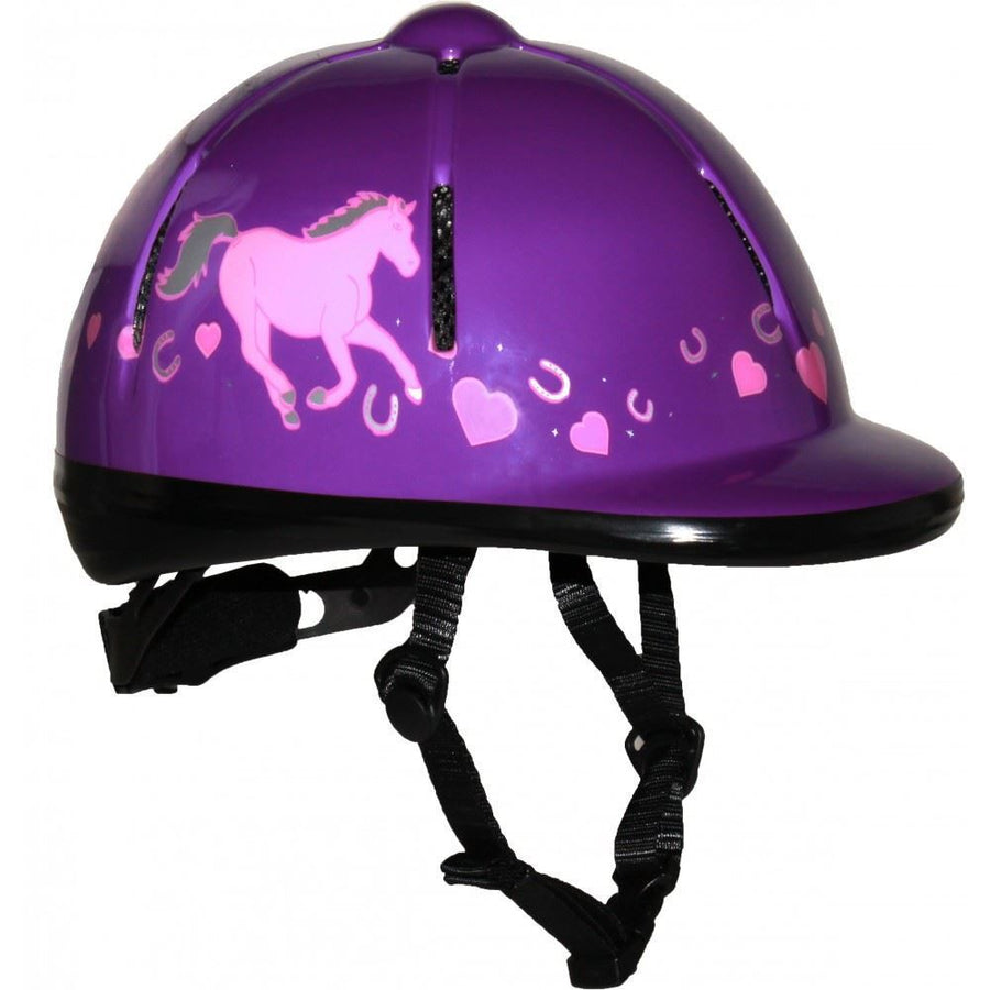 Red Horse Rider Safety Helmet Purple