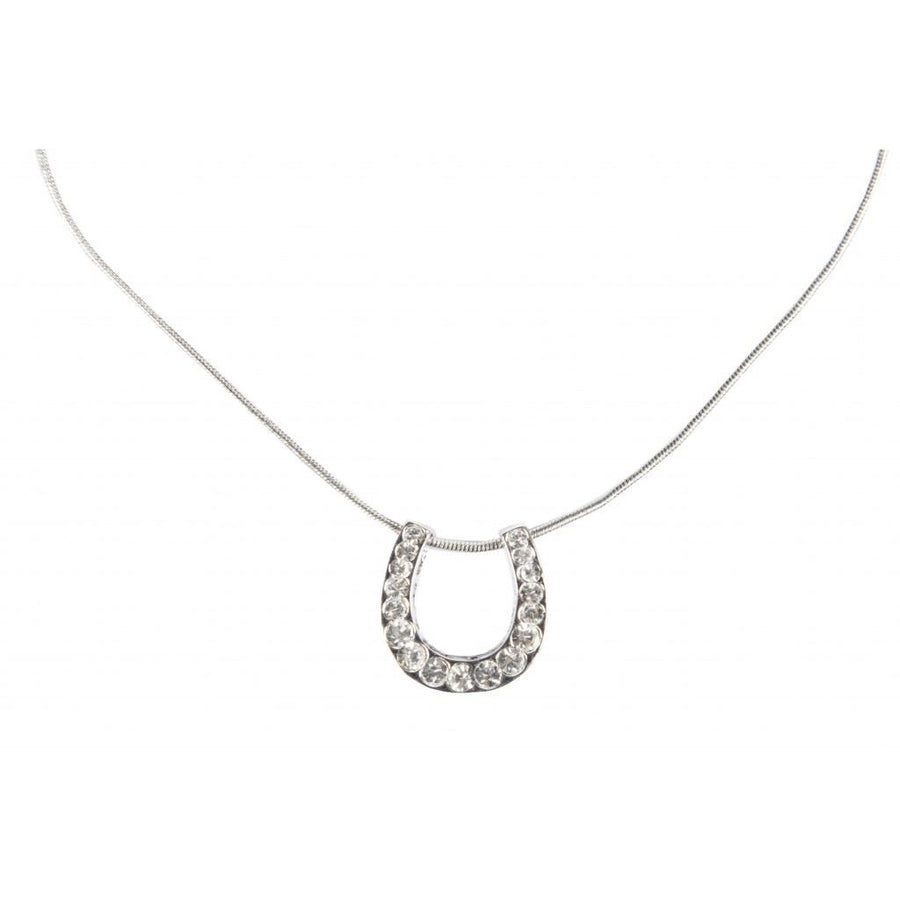 HKM 4665 Horseshoe Necklace and Earrings White
