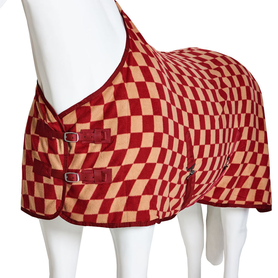 Best On Horse Checkered Standard Neck Fleece Red Check