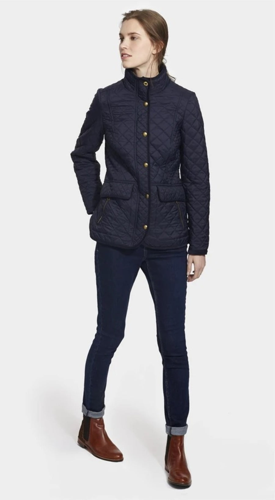 Joules Newdale Quilted Coat Marine Navy