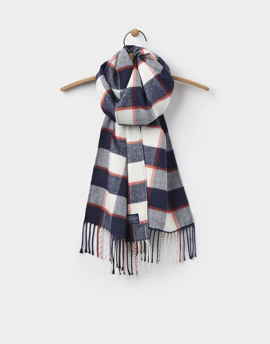 Joules Warm Handle Scarf French Navy Gingham