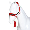 White Horse Equestrian Diamond Fleece Head collar Red