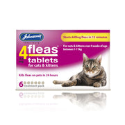 Johnson's Veterinary 4Fleas Tablets for Cats & Kittens - 6 Tablets
