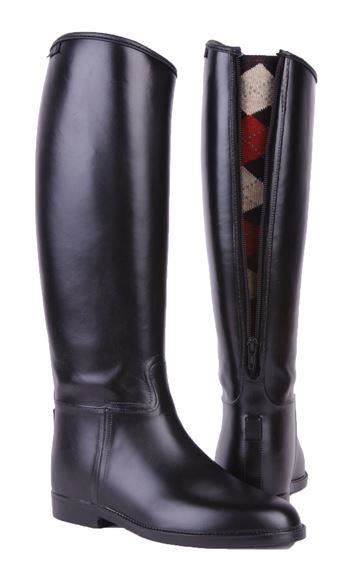 HKM Mens Riding Boots Long And Wide With Zip Black