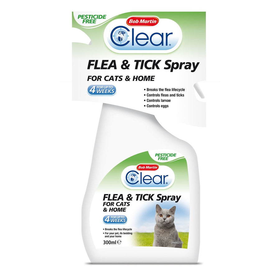 Bob Martin Clear Flea & Tick Spray for Cats & Home x 300 Ml