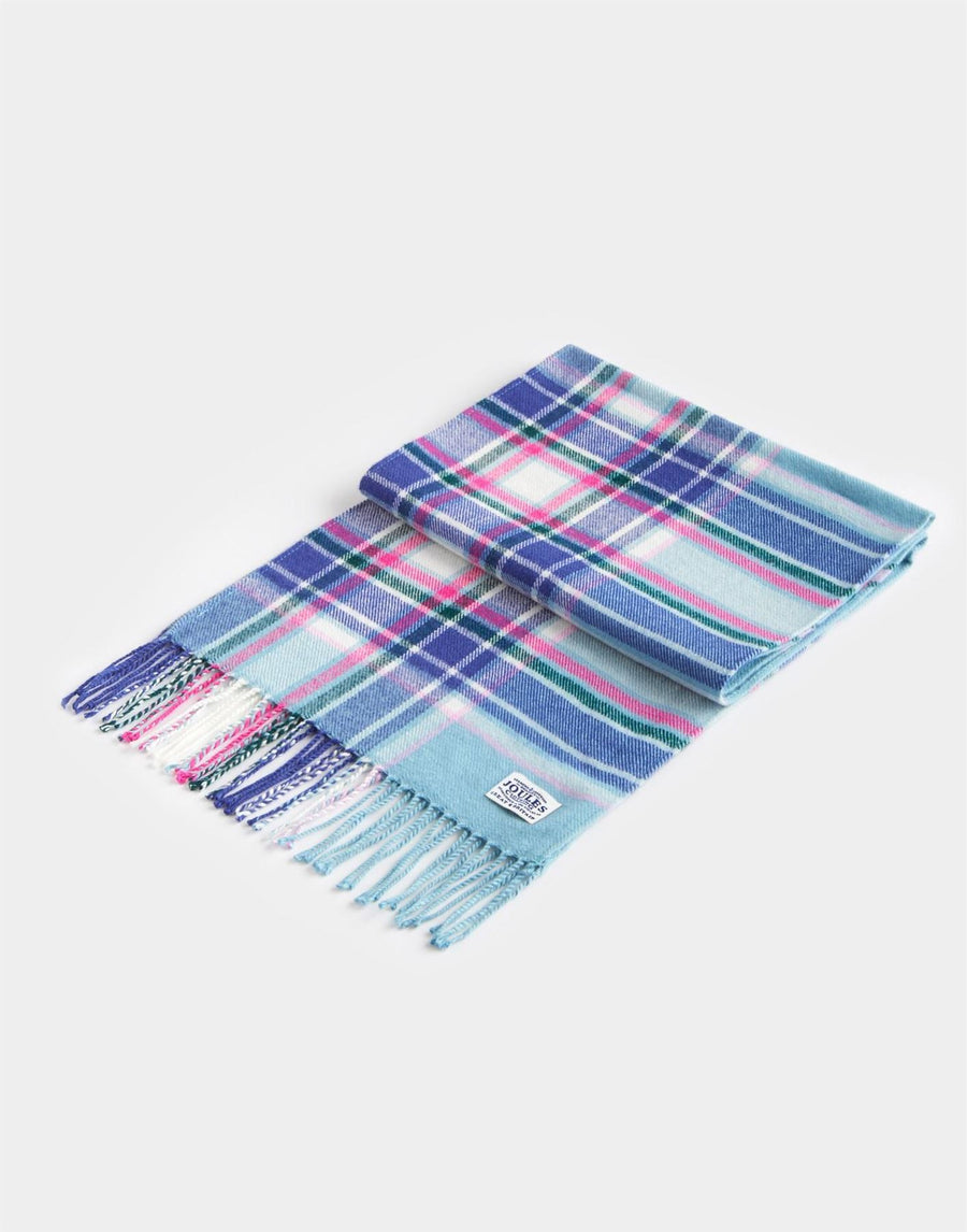 Joules Bracken Scarf Soft Teal Check