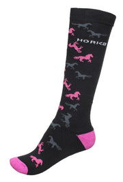 Horka Socks Horses Black/Pink