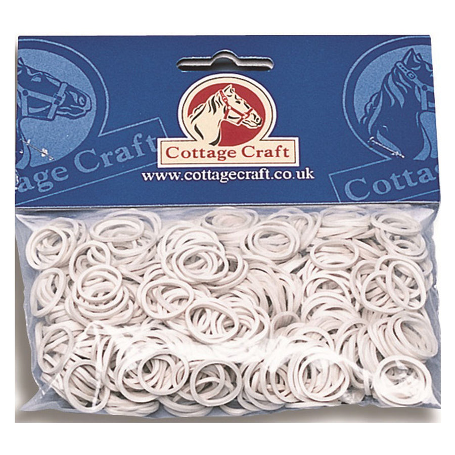J120 Cottage Craft Rubber Plaiting Bands x 500 White