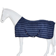 Best On Horse Checkered Standard Neck Fleece Navy Check