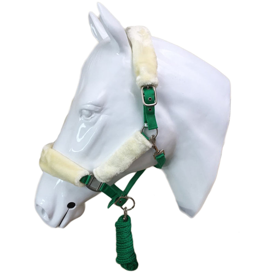 White Horse Equestrian Elegant Headcollar Green