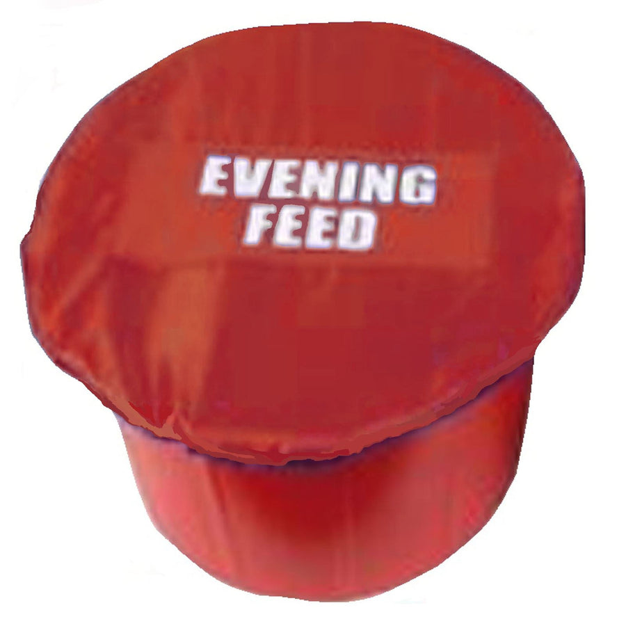 White Horse Equestrian Morning/Evening Feed Bucket Cover Red