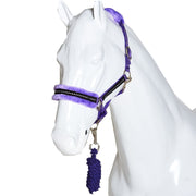 White Horse Equestrian Diamond Fleece Head collar Purple