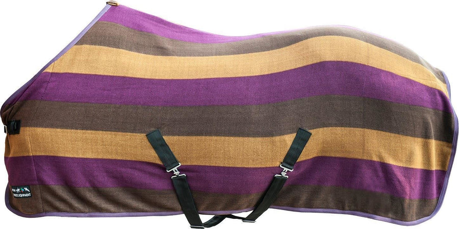Hkm Cooler Blanket Colour Stripes With Crossstrap Blankets Blackberry Dark Brown Copper