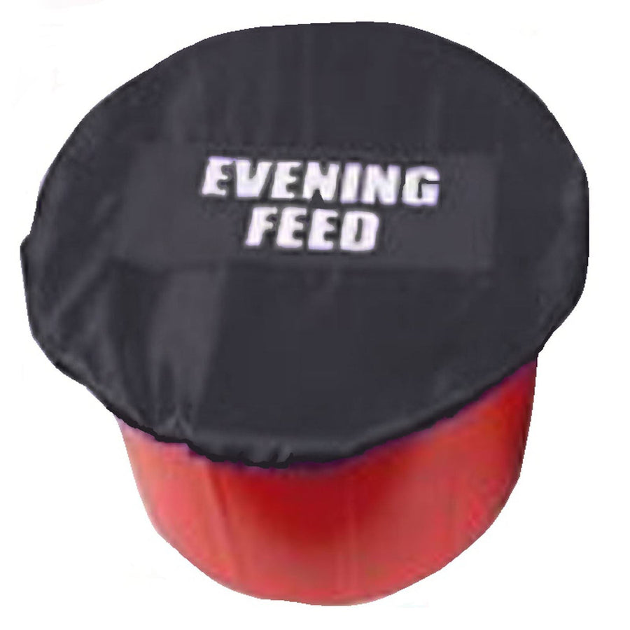 White Horse Equestrian Morning/Evening Feed Bucket Cover Black