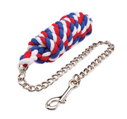 Cottage Craft Deluxe Lead Rope with Chain Navy Blue/Red/White