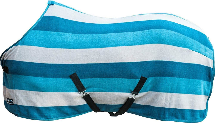Hkm Cooler Blanket Colour Stripes With Crossstrap Blankets Petrol Grey Azure