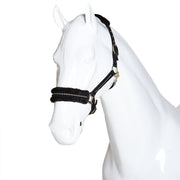 White Horse Equestrian Diamond Fleece Headcollar without Leadrope Black