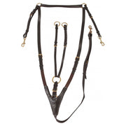 Horka 'Hunting' Breastplate Guiding Reins Brown/Gold