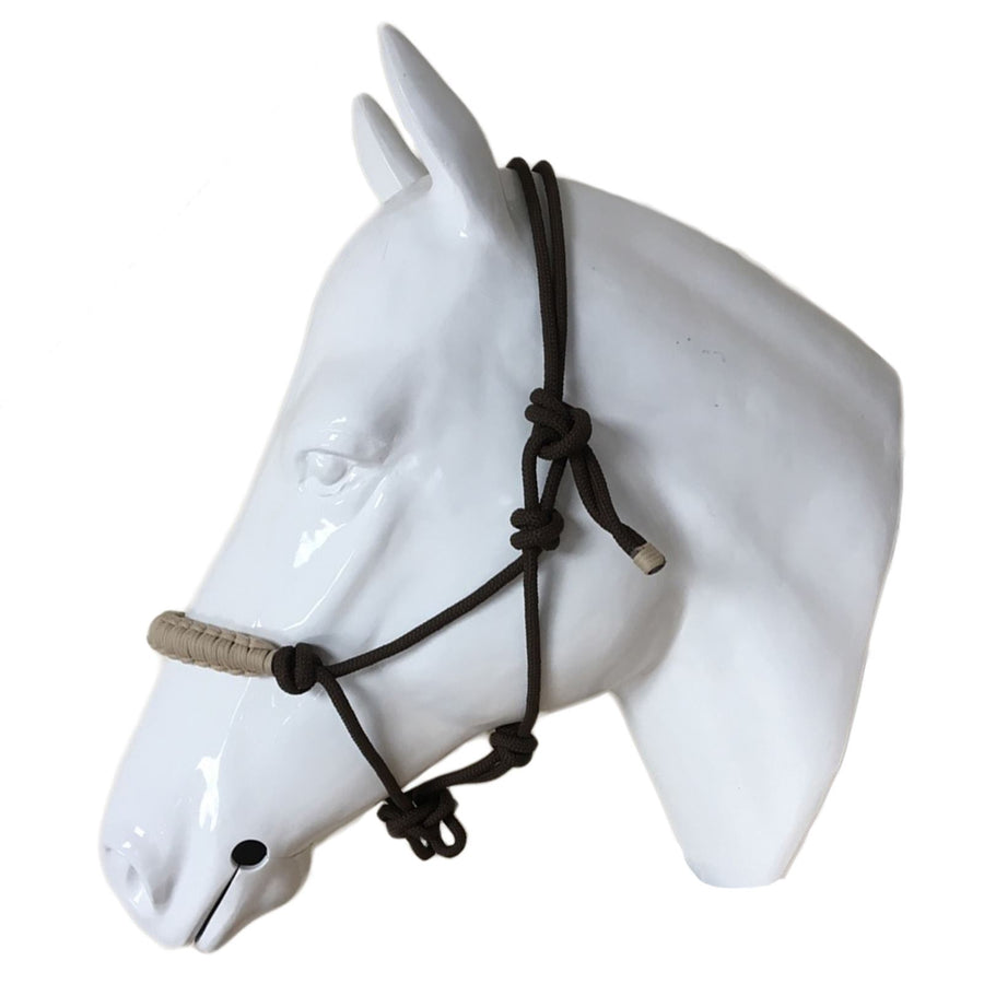 White Horse Equestrian Caitlan Nylon Two Tone Rope Halter Brown/Beige