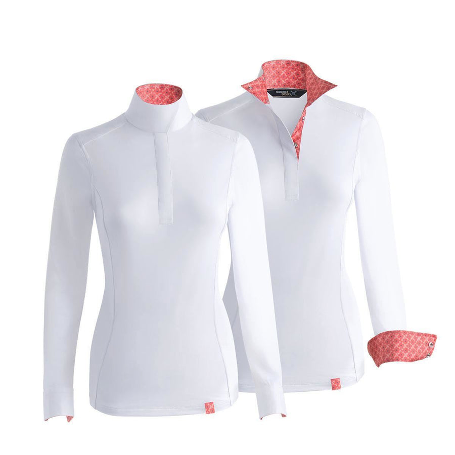 Tredstep Ireland Solo Competition Shirt Long Sleeve White/Coral