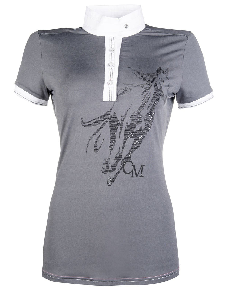 Cavallino Marino Rimini Horse Print Competition Shirt Deep Grey