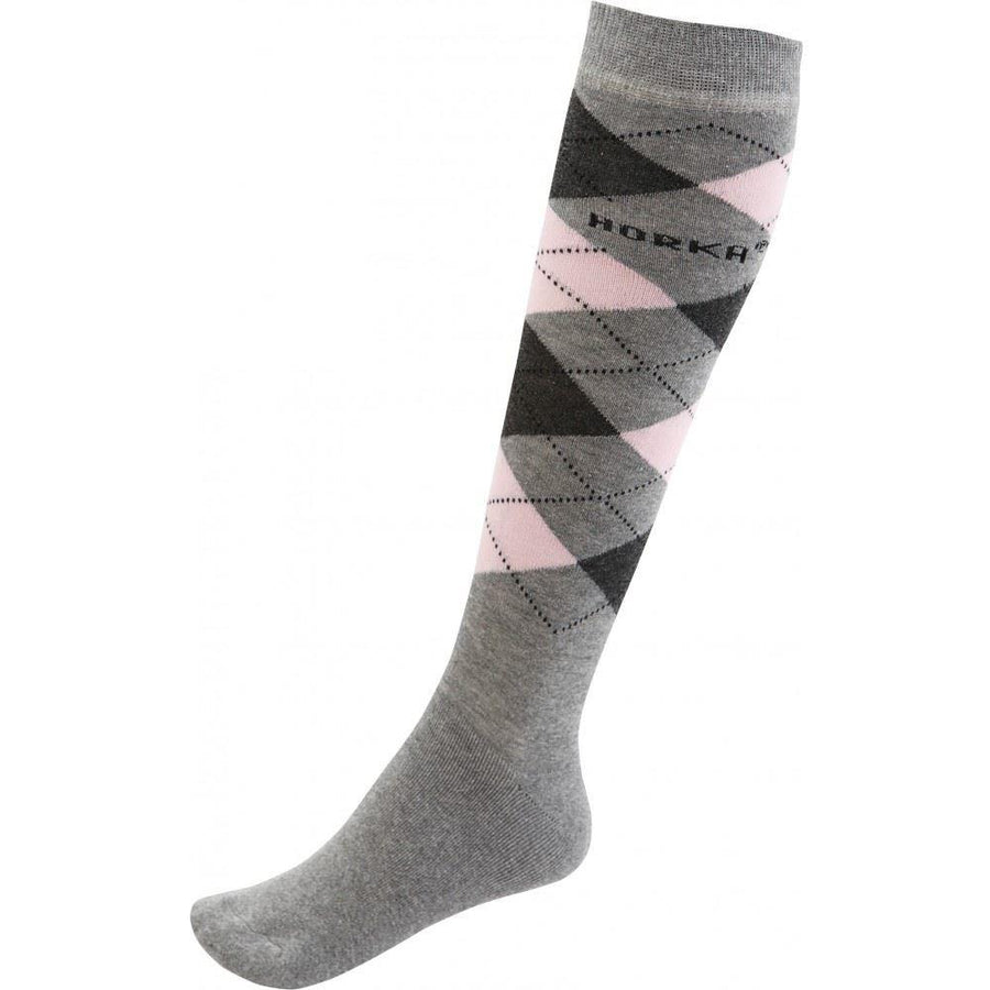 Horka Socks Check Grey/Pink