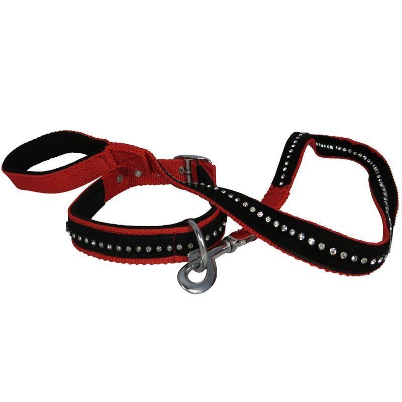 White Horse Equestrian Kalb Collar and Lead Set Red