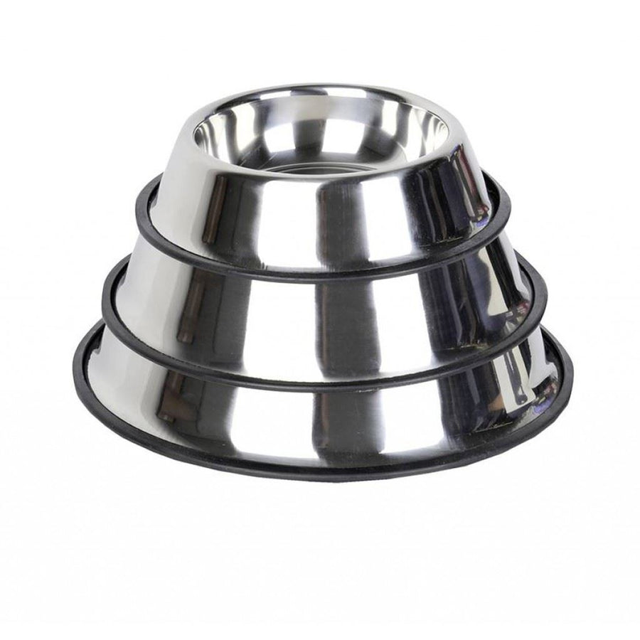 HKM Stainless Steel Dog Feeding Bowl Silver
