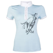 Cavallino Marino Rimini Horse Print Competition Shirt Turquoise